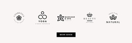 Fünf Logos Webdesign