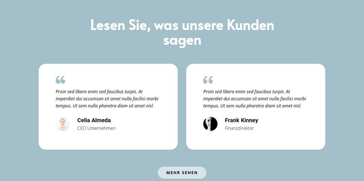 Zwei Bewertungen über uns Website Builder-Vorlagen