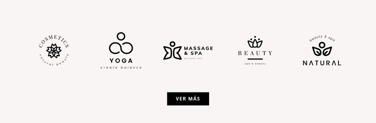 Cinco logotipos Maqueta de sitio web