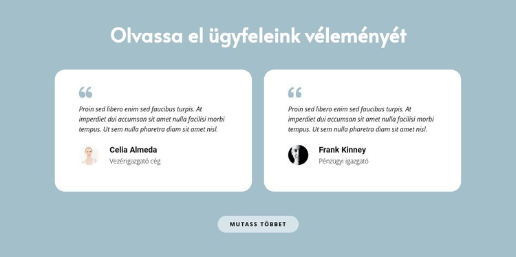 Két vélemény rólunk Weboldal sablon