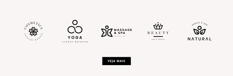 Cinco logotipos Tema WordPress