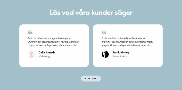 Två recensioner om oss CSS -mall