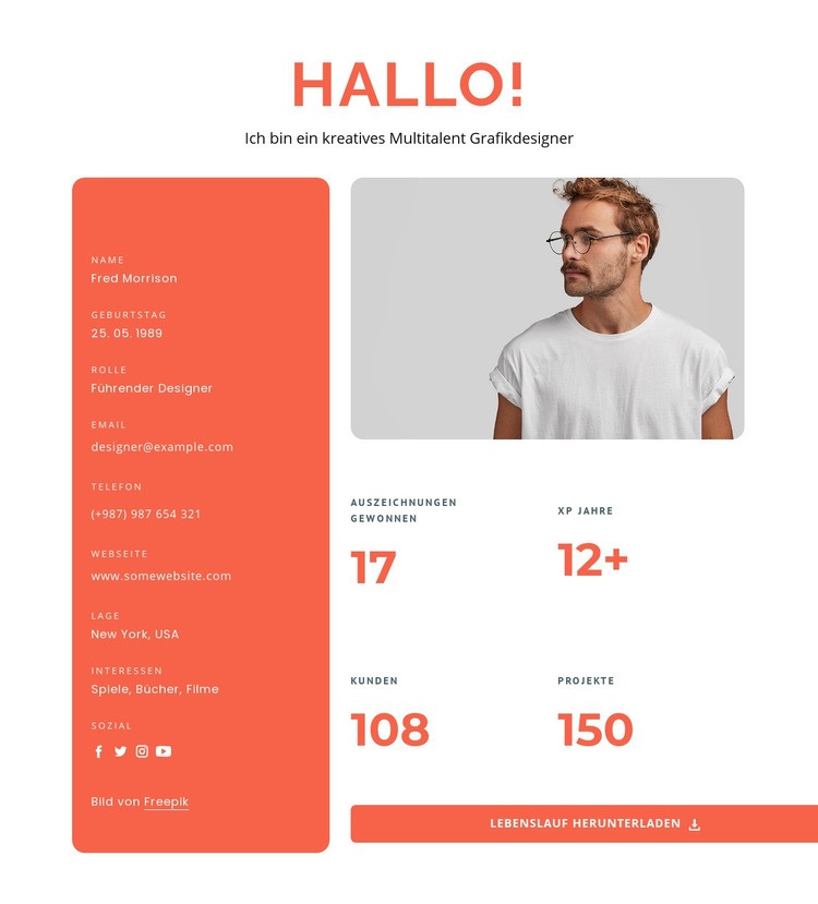 Multitalentierte Designer Landing Page