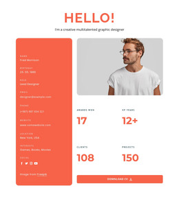 Multitalented Designer - One Page Template