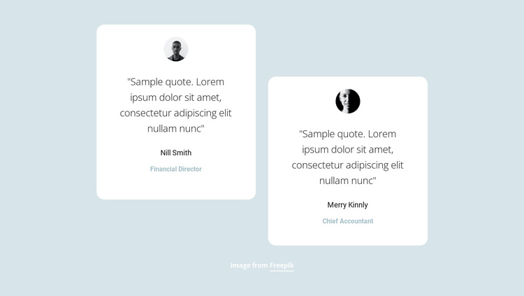 Two short testimonials One Page Template
