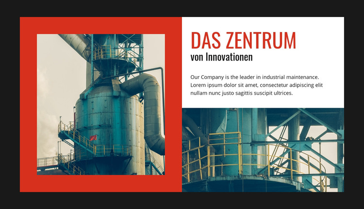 Die Innovationen des Zentrums HTML-Vorlage