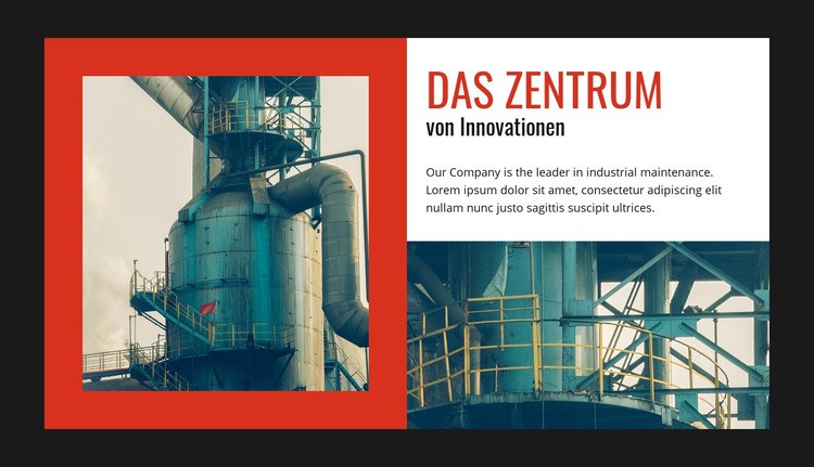 Die Innovationen des Zentrums Website-Modell