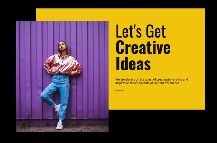Let's get creative ideas Homepage Design