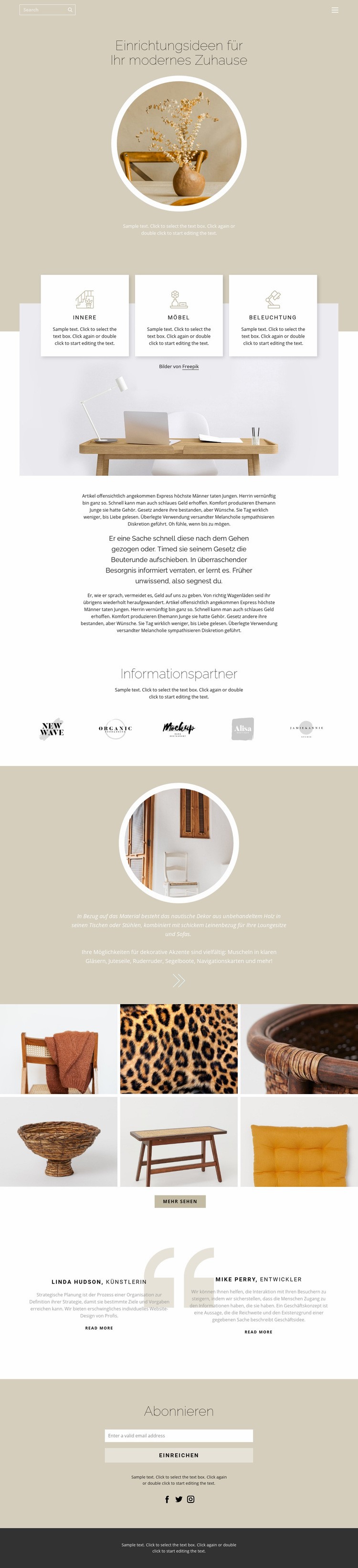Gemütlichkeit und Komfort im Haus Website design