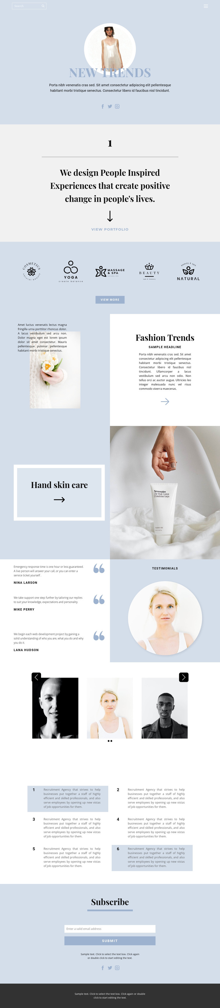 Setting trends HTML Template