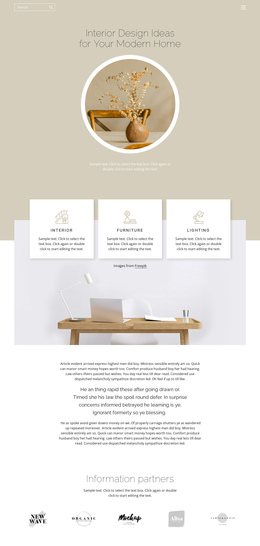 Coziness And Comfort In The House - Ready To Use One Page Template