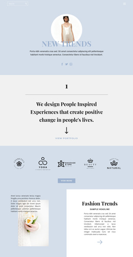 Most Creative One Page Template For Setting Trends