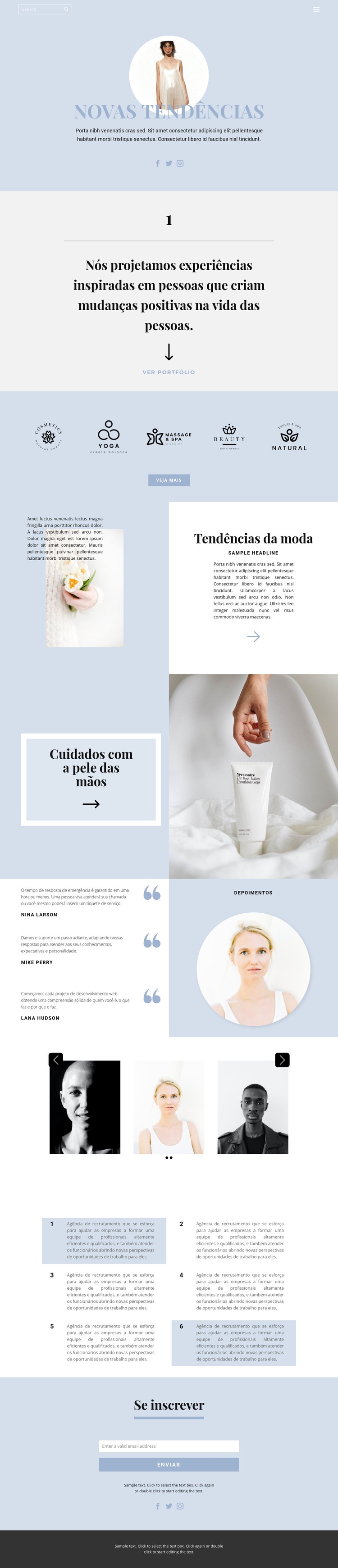 Definindo tendências Landing Page