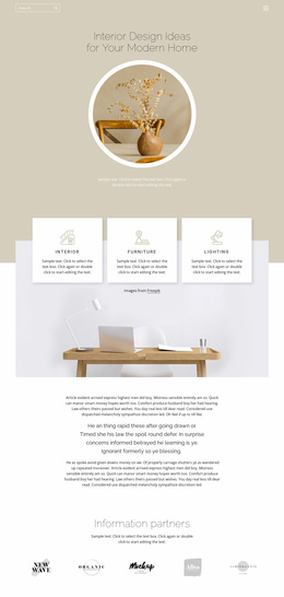 Website Layout For Coziness And Comfort In The House
