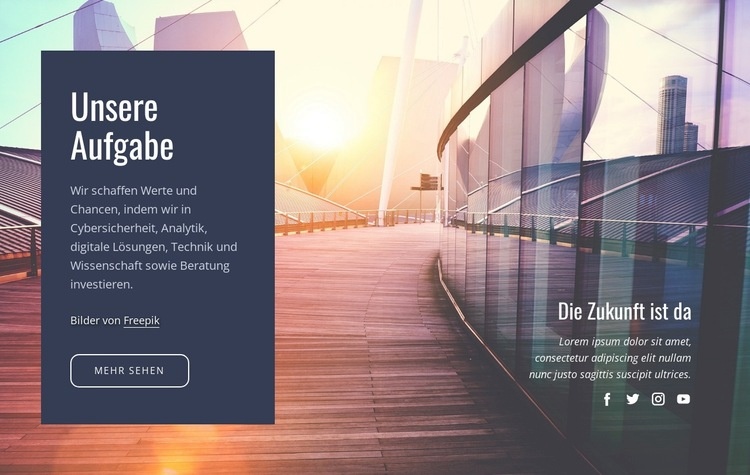 Unsere zukünftige Mission HTML Website Builder