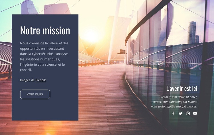 Notre future mission Modèle HTML5