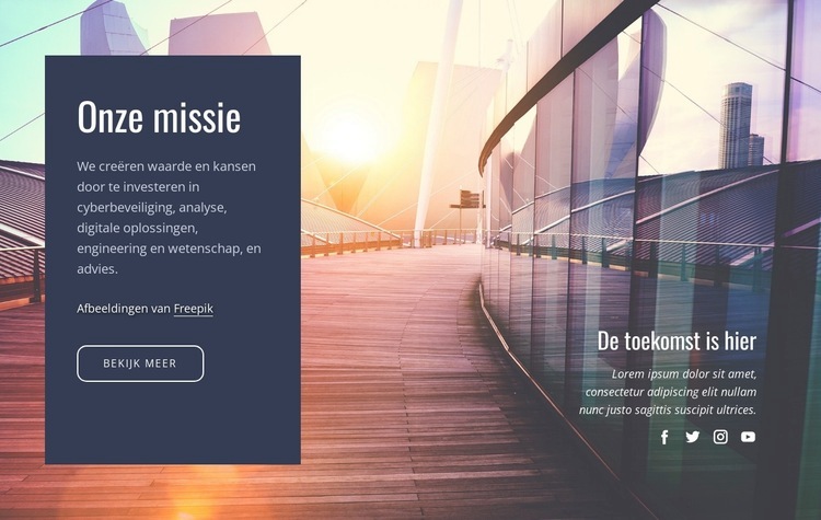 Onze toekomstige missie Website mockup