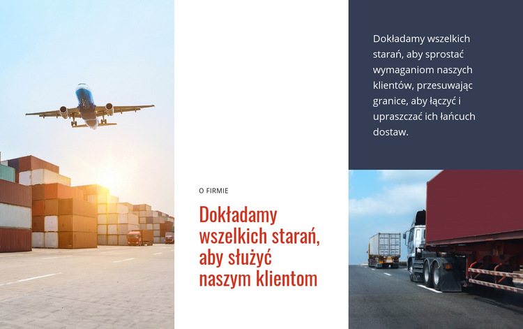 Logistyka i transport Szablon witryny sieci Web