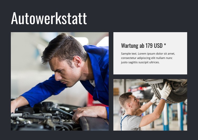 Öl wechseln, Auto springen Landing Page