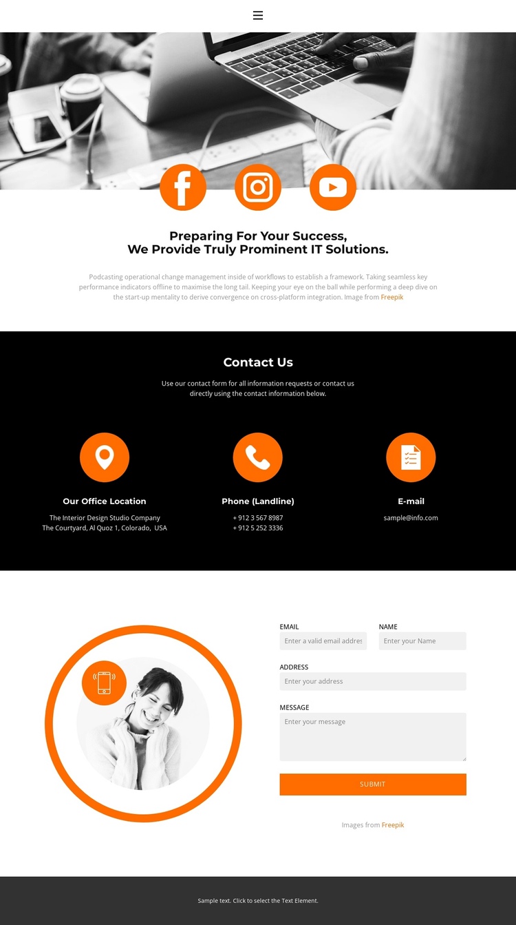 Our expertise One Page Template