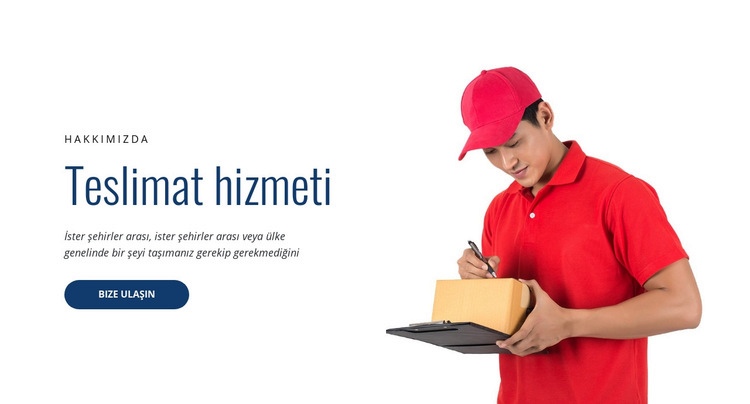 Teslimat hizmeti Açılış sayfası