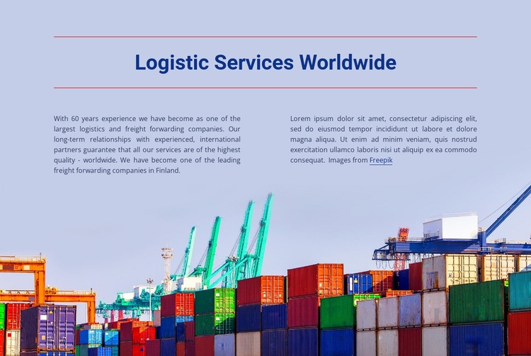 Logistické služby po celém světě Html Website Builder