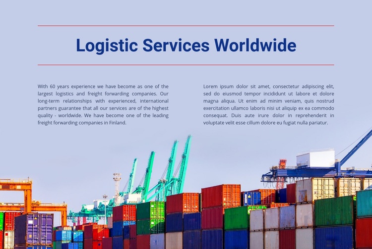 Logistic services worldwide  Elementor Template Alternative