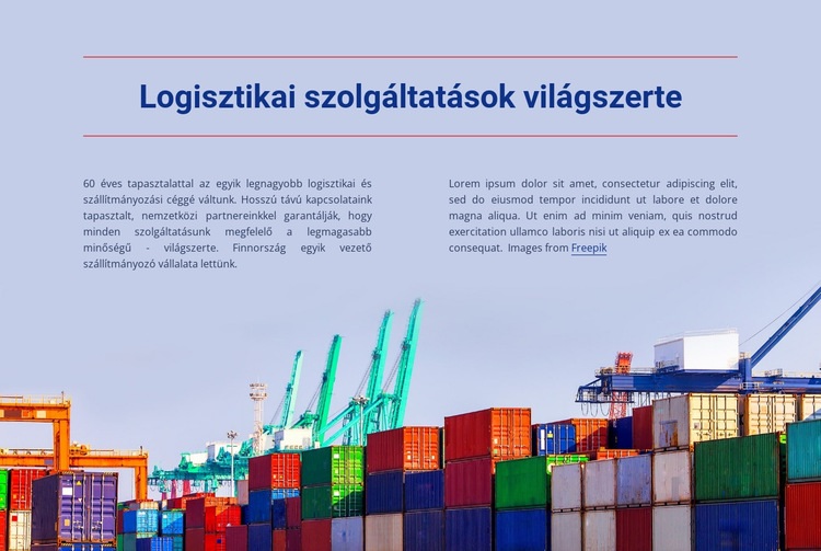 Logisztikai szolgáltatások világszerte CSS sablon