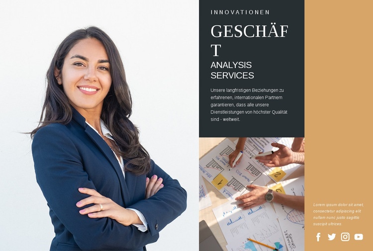 Geschäftsanalyse-Dienstleistungen Website-Modell