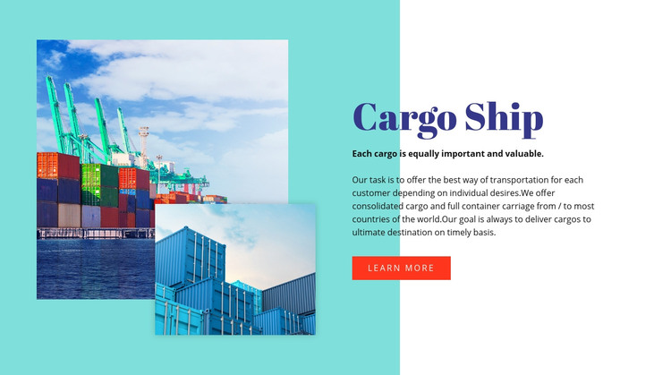 Cargo ship  Homepage Design