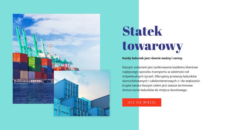 Statek towarowy Projekt strony internetowej