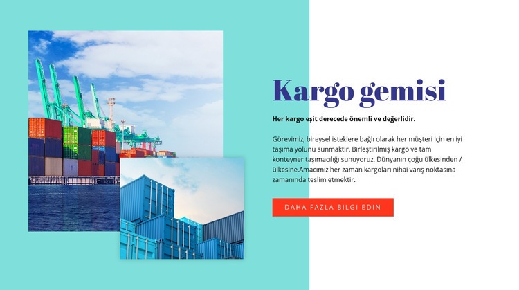Kargo gemisi Web Sitesi Oluşturucu Şablonları