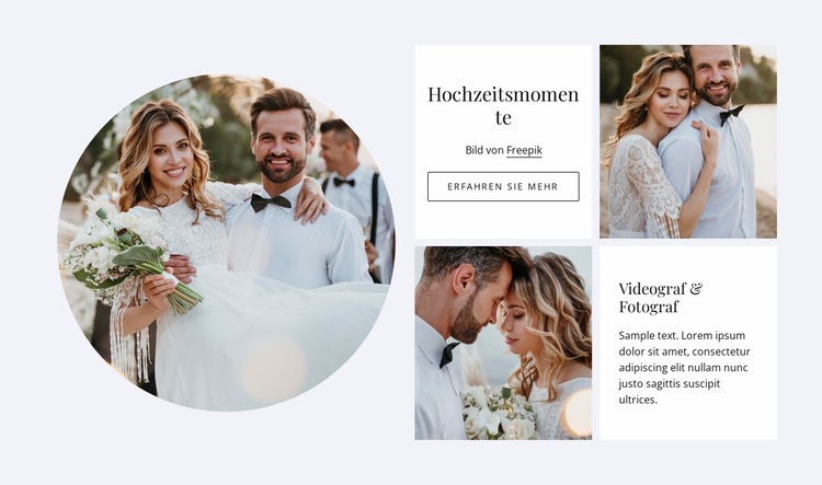 Perfekter Hochzeitsführer Website-Modell