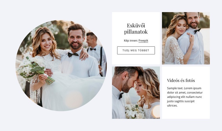 Tökéletes esküvői útmutató CSS sablon