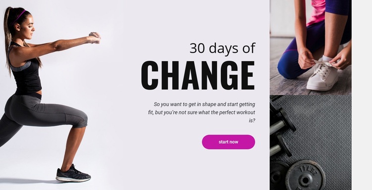 30 day fitness challenge Elementor Template Alternative