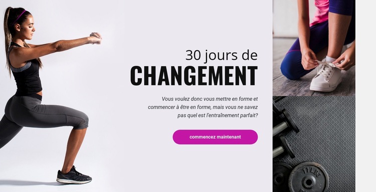 Défi fitness de 30 jours Modèle HTML5