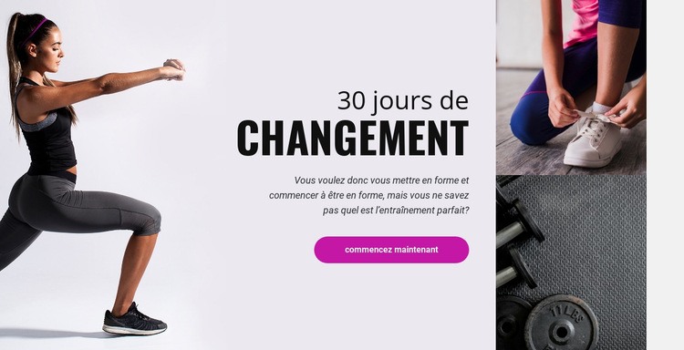 Défi fitness de 30 jours Modèle Joomla