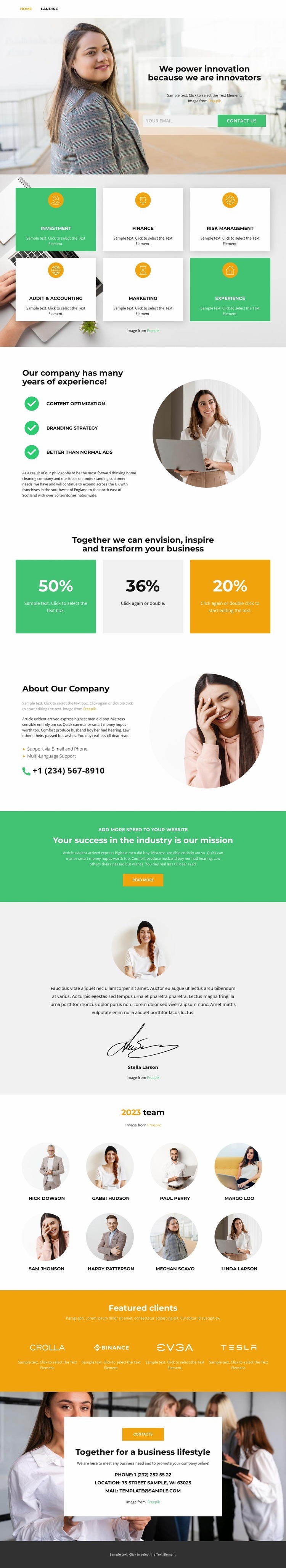 Free & open Homepage Design