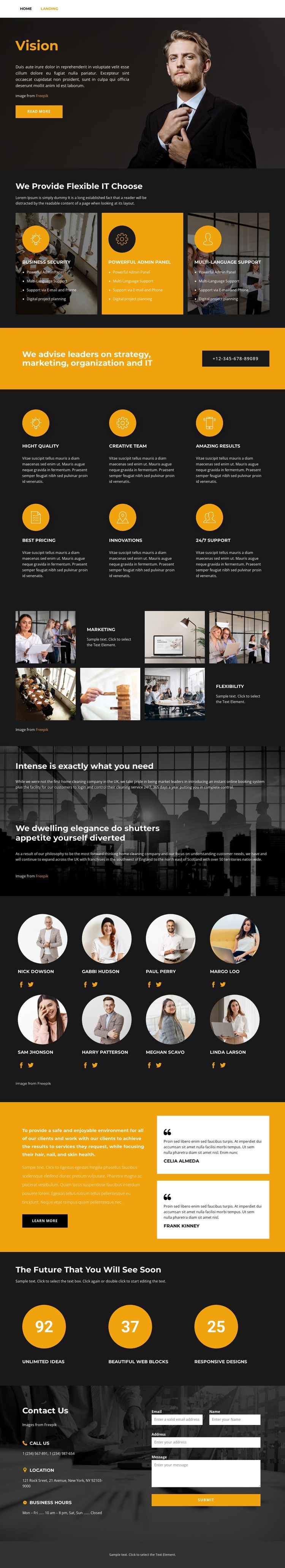 Highly customizable HTML Template