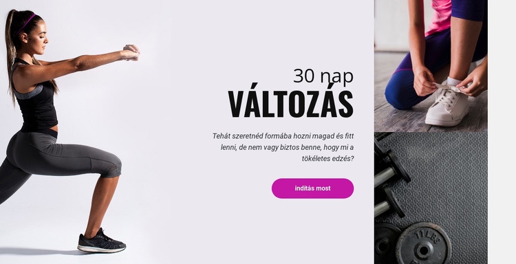 30 napos fitness kihívás WordPress Téma