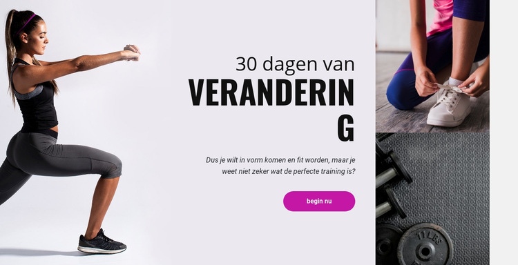 30 dagen fitness-uitdaging Website sjabloon