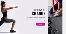 30 Day Fitness Challenge - Responsive Website Templates
