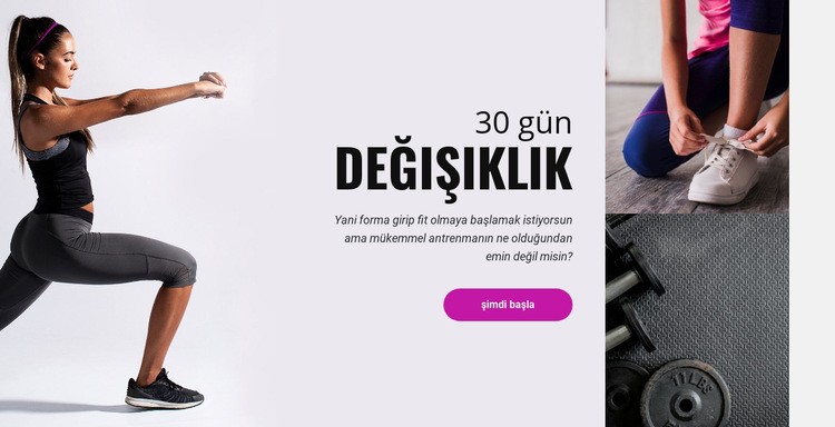 30 günlük fitness mücadelesi Web sitesi tasarımı