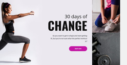 30 Day Fitness Challenge - Web Page Design