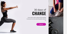 30 Day Fitness Challenge - Custom Landing Page