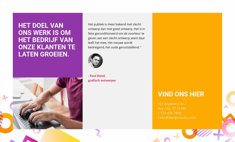 Laat het bedrijf van onze klanten groeien Website mockup