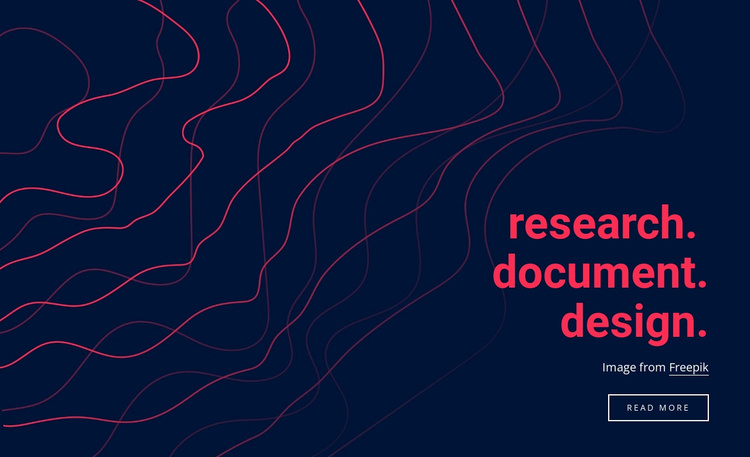 Research document design Landing Page