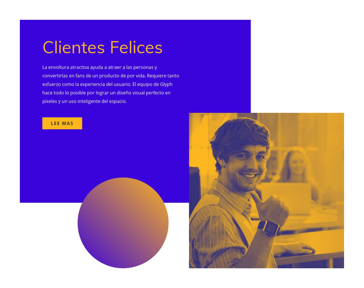 Clientes felices y satisfechos Plantilla de sitio web