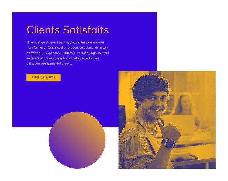 Clients satisfaits et satisfaits Créateur de site Web HTML