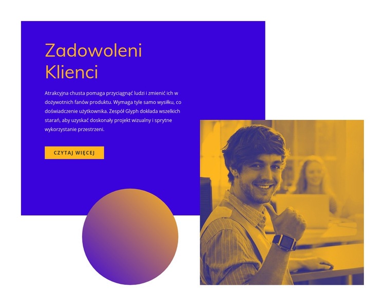 Zadowoleni i zadowoleni klienci Makieta strony internetowej